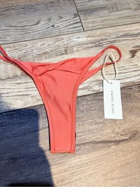 Riot Swim Coral Cheeky Low-Rise Bikini Bottom